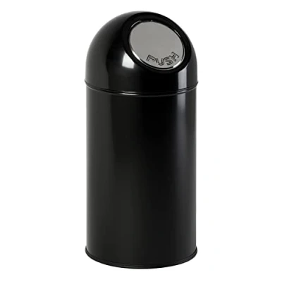 Abbildung von PROREGAL Klassischer Abfallbehälter mit Pushdeckel 40 Liter, HxBxT 67x31x31cm Metall Schwarz