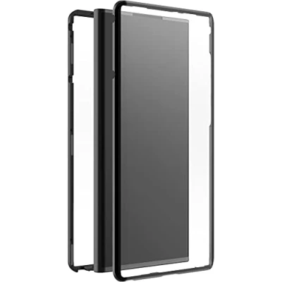 Abbildung von Black Rock Hülle 360 Grad Glass Case Passend für Samsung Galaxy S22 Ultra 5G I Handyhülle, Magnet Verschluss, Durchsichtig, Cover (Transparent mit schwarzem Rahmen)