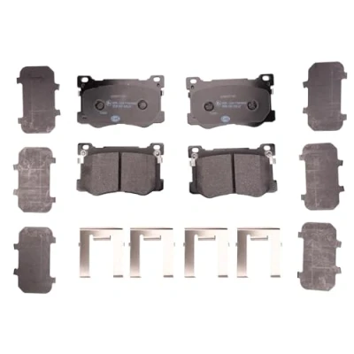 Abbildung von HELLA PAGID Bremsbeläge vorne mit akustischer Verschleißwarnung vier pro Set T2400 für u.a. HYUNDAI 8DB 355 025 271