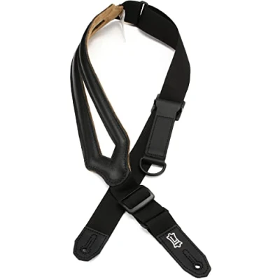 Abbildung von Levy&#039;s MRHSS BLK Gitarrengurte Right Height Garment Leather Ergonomic Padded 3 1/2&quot; Black
