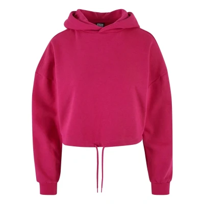Abbildung von Urban Classics Cropped Kapuzenpullover, Damen, Größe: 5XL, Hibiskuspink