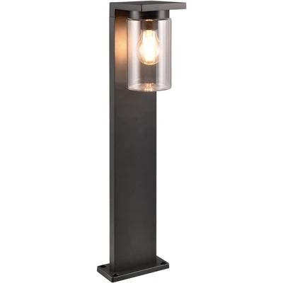 Abbildung von Trio Leuchten Außen Wegeleuchte Ardila 511660132, Aluminium Druckguss Anthrazit, Glas klar, exkl. 1x E27, Dämmerungssensor, Schwarz Matt