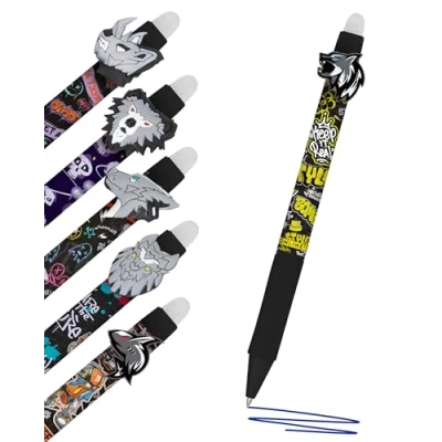 Abbildung von Online magiXX, 6x Radierstift Fun Angry Animals I Gelschreiber blau radierbar mit 0,7mm Strichstärke Tintenroller zum Schreibenlernen, Büro kompatibel Frixion Mine Radierbarer Kugelschreiber