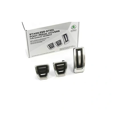 Abbildung von Skoda 5E1064200 Pedalkappen 3 teilig Sport Edelstahl gebürstet Tuning Sportpedal, nur für Schaltgetriebe