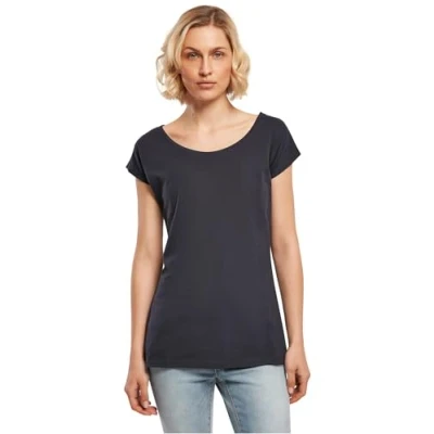 Abbildung von Build Your Brand Damen BB013 Ladies Wide Neck Tee T Shirt, Navy, 4XL