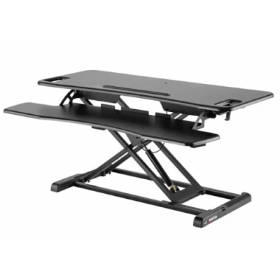 Abbildung von Exeta ergoX höhenverstellbares Stehpult in schwarz I Schreibtisch mit stufenloser Höhenverstellung ergonomisch höhenverstellbar hochwertiger Gasfeder höhenverstellbarer Stehtisch
