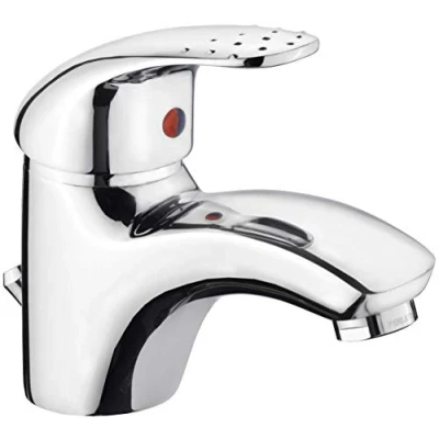 Abbildung von CORNAT Waschtischarmatur &quot;&quot;Mateo&quot; Verchromter Messingkörper Niedrige Auslaufhöhe&quot;, Mit Ablaufgarnitur / Wasserhahn Bad Waschbecken Armatur Badarmatur