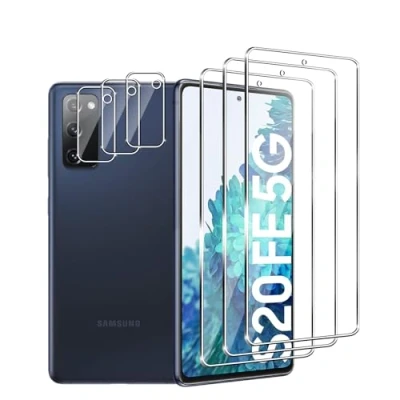 Abbildung von Zicurz 3+3 Stück Schutzglas für Samsung Galaxy S20 FE 5G, Panzer Schutz Glas, 3 Schutzfolie und Kamera Schutzglas, HD Displayschutz, Blasenfrei, 5G