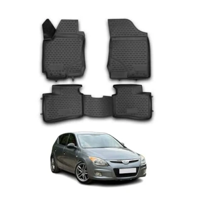 Abbildung von OMAC Gummimatten Fußmatten kompatibel mit Hyundai i30 2007 2012 TPE Automatten Schwarz 4X