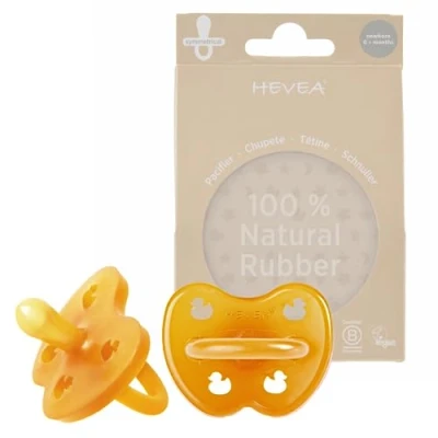 Abbildung von HEVEA Naturkautschuk Schnuller SYMMETRISCH, Neugeborene 0+ Monate Hygienisches Einteiliges Design für bis Kleinkinder, BPA frei, Weich &amp; Langlebig Zweierpack (Natürlich)