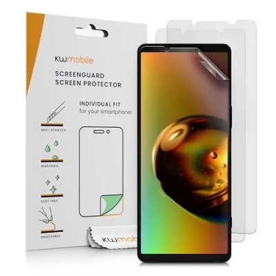 Abbildung von kwmobile 3X Folie matt kompatibel mit Sony Xperia 1 VI Displayschutzfolie Schutzfolie Displayschutz Displayfolie entspiegelt
