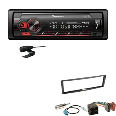 Abbildung von Pioneer MVH S320BT 1 DIN Bluetooth Autoradio USB FLAC Spotify mit Einbauset passend für Renault Megane II 2003 2009 schwarz