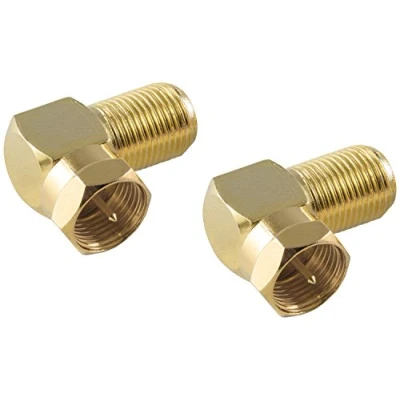 Abbildung von Poppstar SAT Winkel Adapter (Antennen Winkeladapter 90 Grad gewinkelt) Kabel, F Verbinder, 2x Coax Kupplung auf Stecker (Winkelstecker für Koaxialkabel)