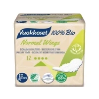 Abbildung von Vuokkoset Sanitary pads with wings Normal 100% Bio, 12 pcs.