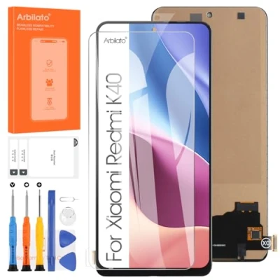 Abbildung von Arbilato Ersatzbildschirm für Xiaomi Redmi K40 / Pro/K40 Pro Plus Ersatzdisplay Poco F3 M2012K11AG LCD Display Touch Digitizer Reparaturteile (Schwarz, 6,67 Zoll)