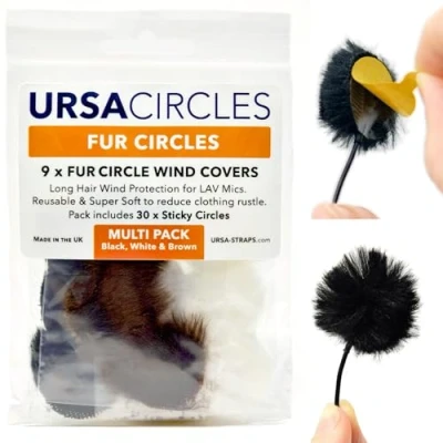 Abbildung von URSA Fellkreise Mini Windschutzscheiben für Lavalier /Ansteckmikrofone Reduziert Windgeräusche und Rascheln von Kleidung. Kompatibel mit Sennheiser, Rode, Sanken, Tascam mehr (9 Stück, Multipack)