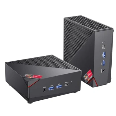Abbildung von ACEMAGICIAN AM06 Pro Mini PC, AMD Ryzen 7 5700U (8C/16T, up to 4.3Ghz),32GB DDR4 512GB M.2 SSD Desktop PC mit 4K Triple Display Dual Ethernet WiFi 6 BT 5.2 Type C