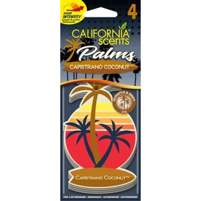 Abbildung von California Car Scents AC CS AMBIENTADOR COCHE Palmera Papel 4UDS Coco