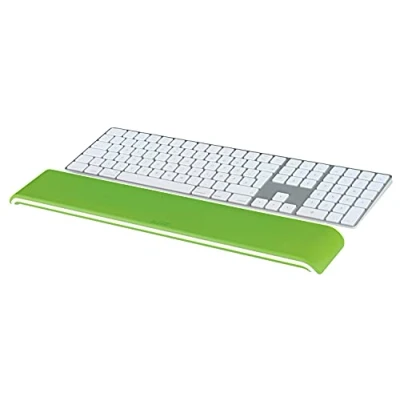 Abbildung von Leitz Ergo WOW verstellbare Tastatur Handgelenkauflage, Zwei Höheneinstellungen, Schaumstoffgepolsterte Handgelenkstütze für Links und Rechtshänder, Verbessert Haltung &amp; Durchblutung, Grün, 65230054