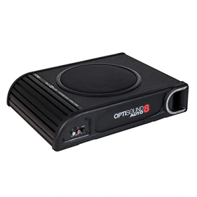 Abbildung von Vibe Audio Optisound Slimline 8&quot; Untersitz Aktiv Bassgehäuse, OPTISOUNDAUTO8A V2, Schwarz