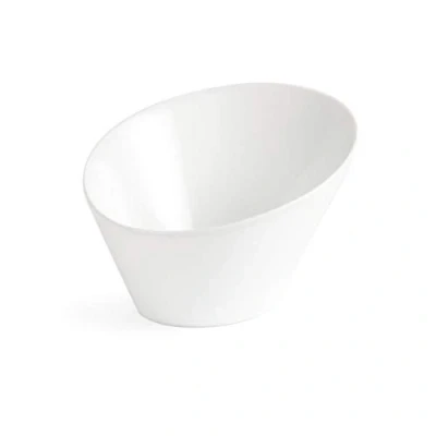 Abbildung von Olympia Whiteware Ovale schräge Schalen 154 x 133 mm 335 ml (4er Pack), Weißes Porzellan Vollständig verglast für Kratz und Hitzebeständigkeit Mikrowellen spülmaschinenfest, CB079