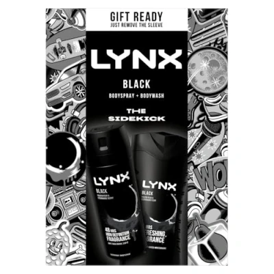 Abbildung von LYNX Black The Wingmen Duo Deodorant Geschenkset Body Wash &amp; Spray perfekt für seinen Alltag 2 Stück