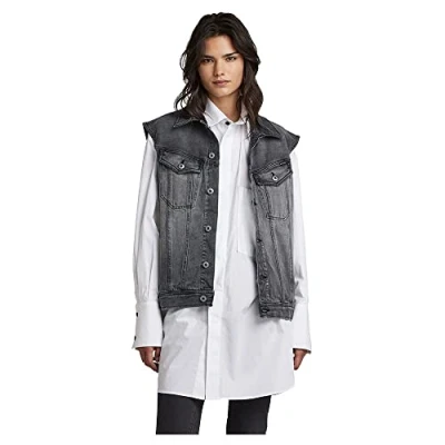 Abbildung von G STAR RAW Damen Oversized Denim Vest, Grau (faded blade D22581 D291 C778), XXS