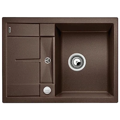 Abbildung von BLANCO METRA 45 S Compact Granitspüle aus SILGRANIT cafe Einbauart: Einbau von Oben reversibel für cm breite Unterschränke Großes Becken Reinigungsfreundliche Öberfläche