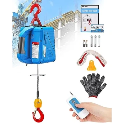 Abbildung von NEWTRY Elektrische Seilwinde 230V Mit Kabellose Fernbedienung 300KG Hebezeuge 11,8m Maximale Hubhöhe 1500W Deutscher Anleitung
