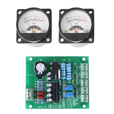 Abbildung von 2 Stücke VU Meter Warme Rücklichtaufnahme + Audio Level Amp mit Treiberplatine