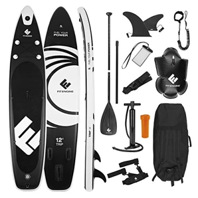 Abbildung von FitEngine Inflatable SUP Board Stand Up Paddle, extra Groß stabil 365cm 160kg aufblasbar