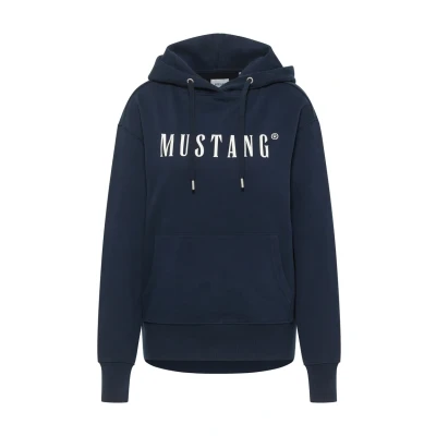 Abbildung von MUSTANG Damen Hoodie Kapuzenpullover Margo Regular Fit XS XL Weiss Blau, Größe:XS, Farbe:Dark Sapphire 4136