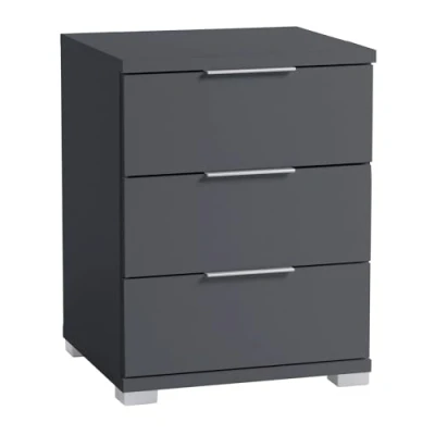 Abbildung von Pol Power Nachttisch NAKO, Graphit matt Dekor, 3 Schubladen, B 46 x H 61 T 42 cm