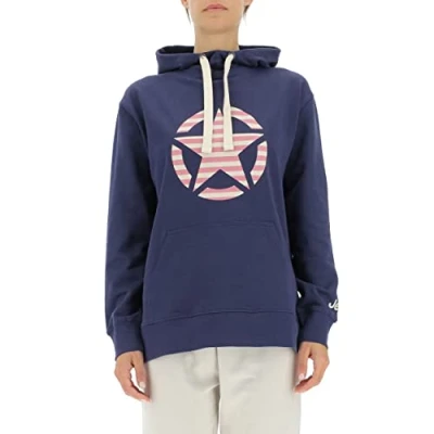 Abbildung von JEEP O102608 A184 J Woman Hooded Oversize Sweatshirt Star Striped Print J22W Deep Blue S