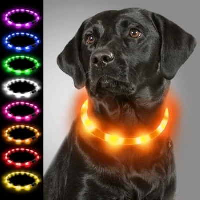 Abbildung von Joytale Leuchthalsband Hund USB Aufladbar Hundehalsband Leuchtend für Große Mittel Kleine Hunde und Welpe, Led Halsband mit 3 Modi Sicherheit, Orange