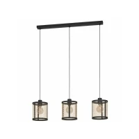 Abbildung von Hängelampe Dellow, Länge 88 cm, schwarz/messingfarben, 3 flg