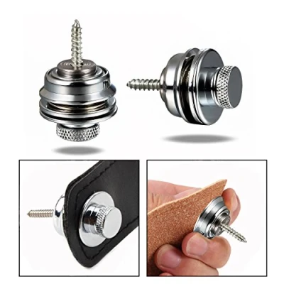 Abbildung von OFKPO 2er Pack Gitarre Security Lock,Gitarre Strap Locks Gurtpin(Silber)