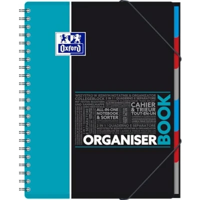 Abbildung von OXFORD Collegeblock Studium Organiserbook, A4+ kariert, 80 Blatt, inkl. 6 Register und Gummizug
