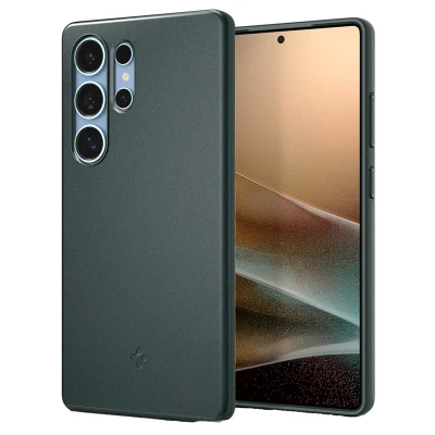 Abbildung von Spigen Thin Fit MagFit Hülle für Samsung Galaxy S25 Ultra, Kompatibel mit MagSafe Abyss Green