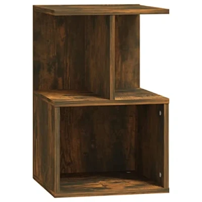 Abbildung von vidaXL Nachttisch mit Stauraum Nachtschrank Nachtkonsole Nachtkommode Schlafzimmer Schrank Kommode Räuchereiche 35x35x55cm Holzwerkstoff