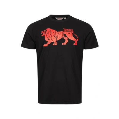 Abbildung von Lonsdale Normale Passform Endmoor Tshirt print, Herren, Größe: Large, Black
