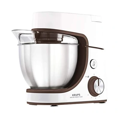 Abbildung von Krups Küchenmaschine Master Perfect Duo Edelstahl Weiß/Braun, 1100 W