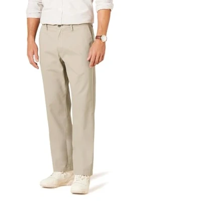 Abbildung von Amazon Essentials Herren Knitterfreie Flatfront Chinohose mit klassischer Schnitt (erhältlich in Big &amp; Tall), Khakibraun, 34W / 30L