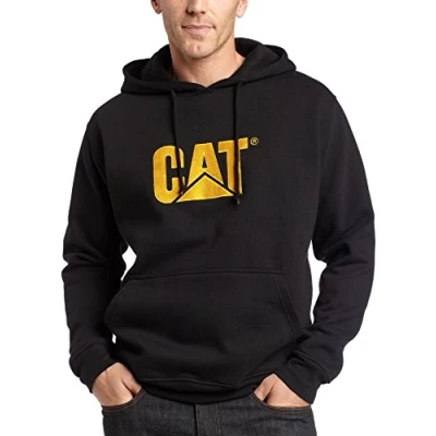 Abbildung von Caterpillar Herren Trademark Hoodies mit gesticktem Cat Front Logo, S3 Cord Management System und Beuteltasche Sweatshirt, Schwarz, XXX Large