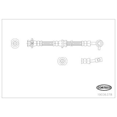 Abbildung von CORTECO 19036378 Bremsschläuche Vorderachse links 640 NISSAN: Qashqai / Qashqai+2 I