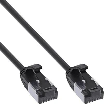Abbildung von InLine® Patchkabel slim, U/FTP, Cat.8.1, TPE halogenfrei, schwarz, 1m