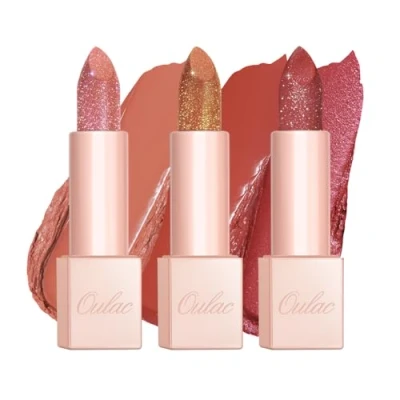 Abbildung von OULAC Feuchtigkeits Glanz Lippenstift Set, Schimmernder mit Glänzender Oberfläche, Cremige Textur, Lippenpflege für Feuchtigkeitsspendende Lippen, Vegan