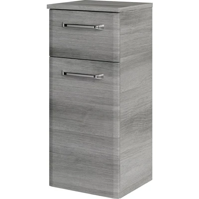 Abbildung von Saphir Unterschrank &quot;Quickset Badschrank mit 1 Tür, Schublade, Glas Einlegeboden&quot;, 30 cm breit, Badezimmerschrank inkl. Türdämpfer, Griffe in Chrom Glanz