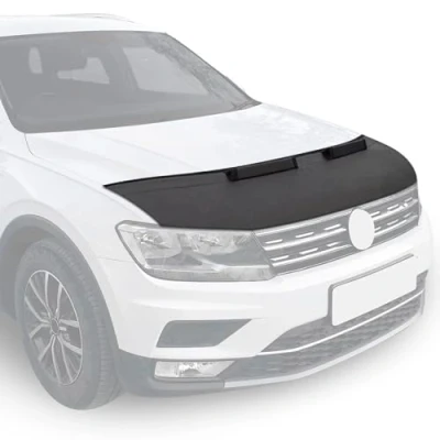 Abbildung von OMAC Haubenbra Steinschlagschutz Bonnet Bra kompatibel mit VW Tiguan 2016 2024 Schwarz Halb