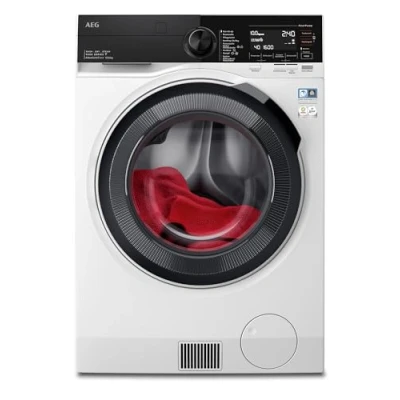 Abbildung von AEG WiFi Waschtrockner mit Wärmepumpe, 10/6 kg Waschen/Trocknen, Serie 9000: AbsoluteCare Trommelbewegungssteuerung, Energiekl. B/A, Gewichtssensor, NonStop 3kg in 3h, 1600 U/min, LWR9W81600